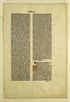 INCUNABULA OROSIUS, PAULUS. Les Histoires de Paul Orose. Leaf 19 only, from a vellum copy. 1491